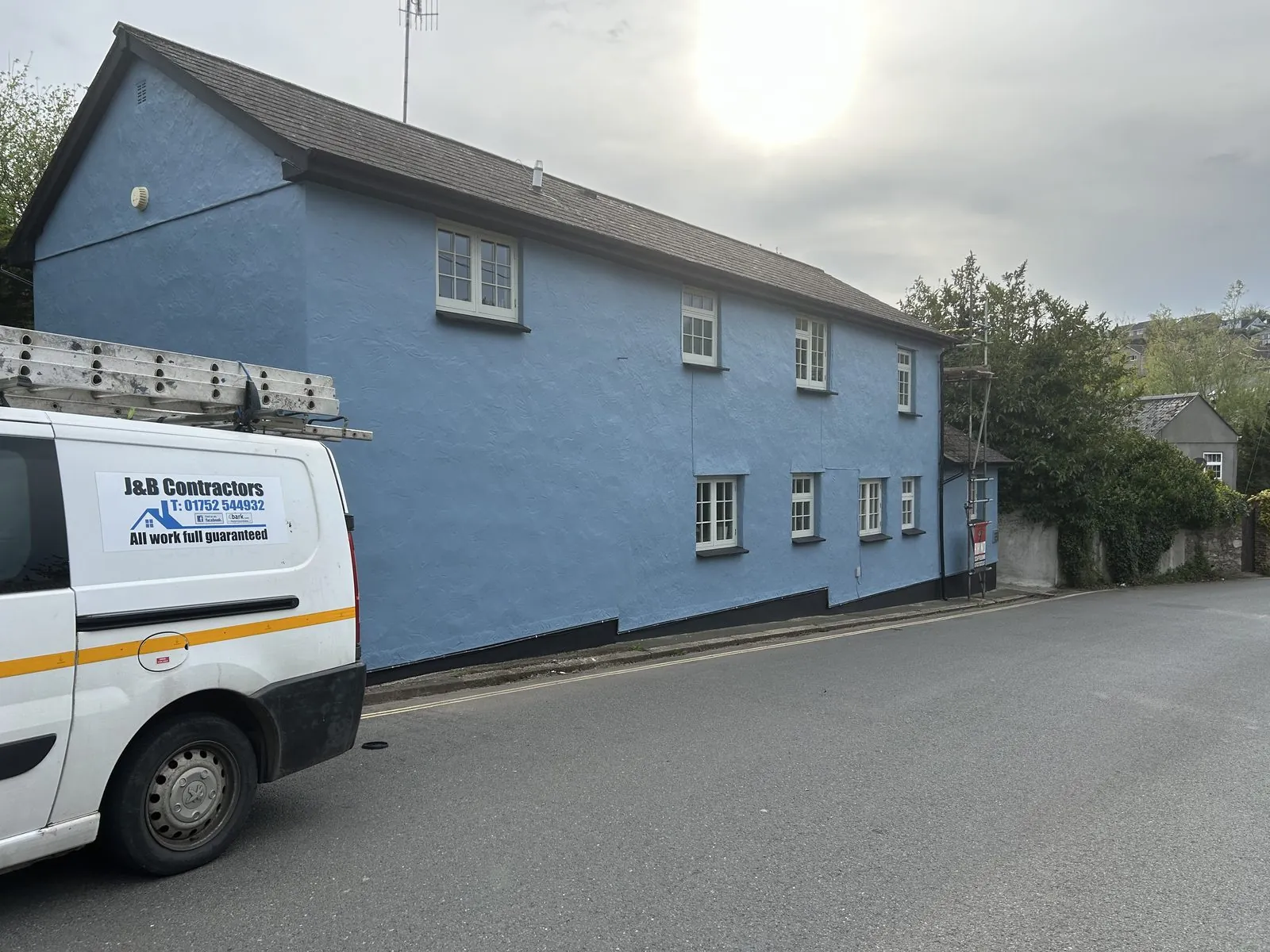 Exterior painting of a detached house in Fowey